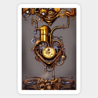 Steampunk mechanical heart Sticker